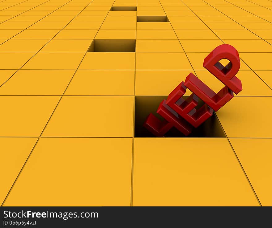 3d design. Abstract background extrude cubes wallpaper and help text