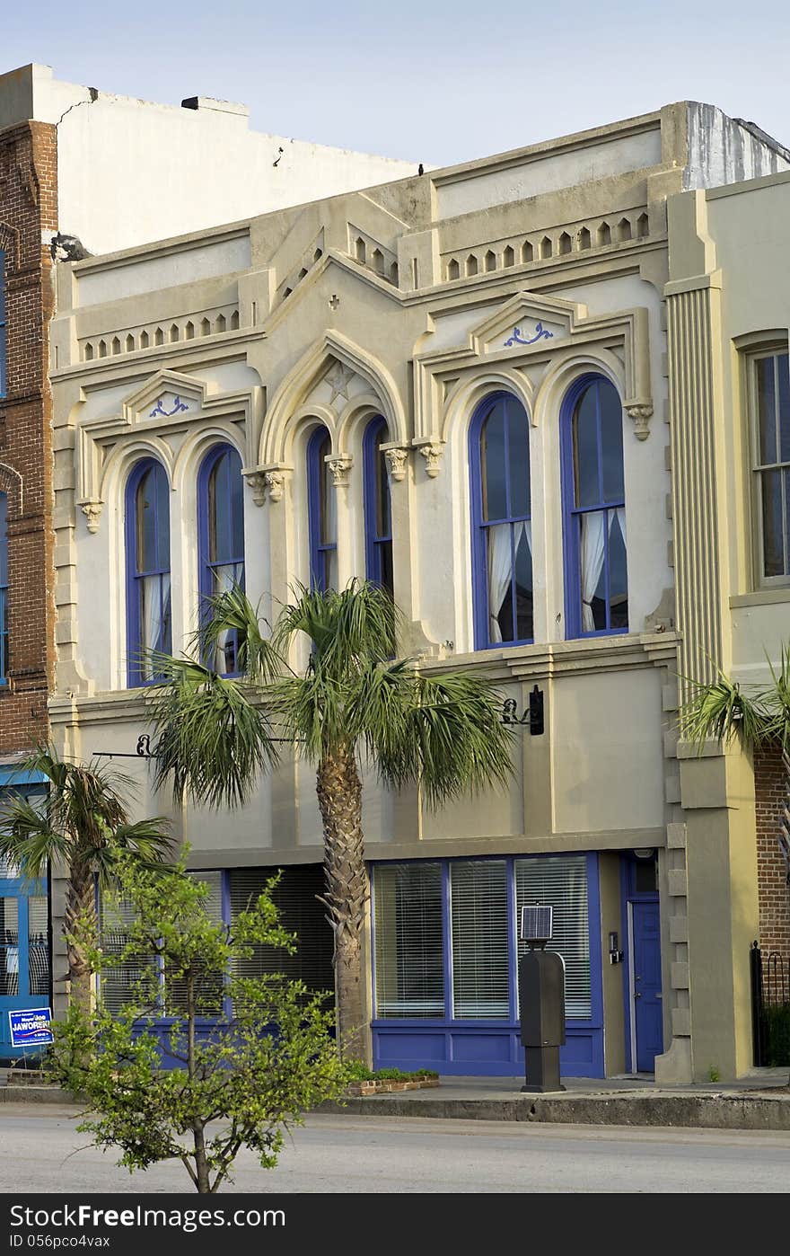 An example of the historic buildings in downtown Galveston, Texas. An example of the historic buildings in downtown Galveston, Texas.