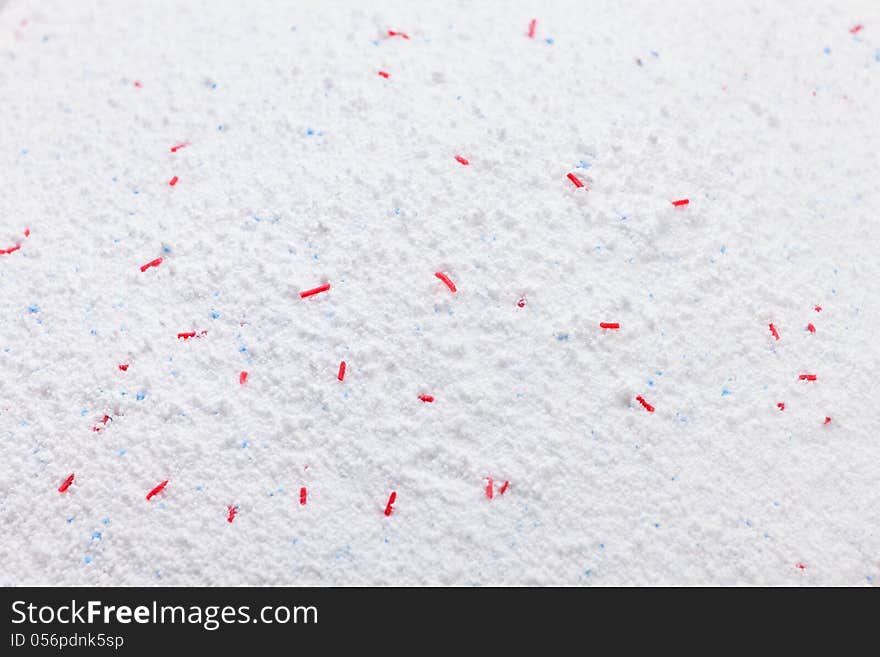 Washing powder detergent full frame closeup