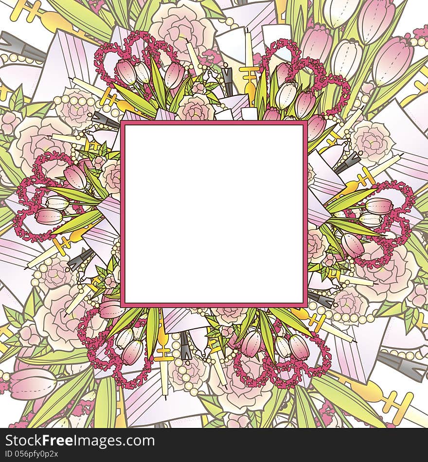 Vector old-fashion background for wedding. Vector old-fashion background for wedding