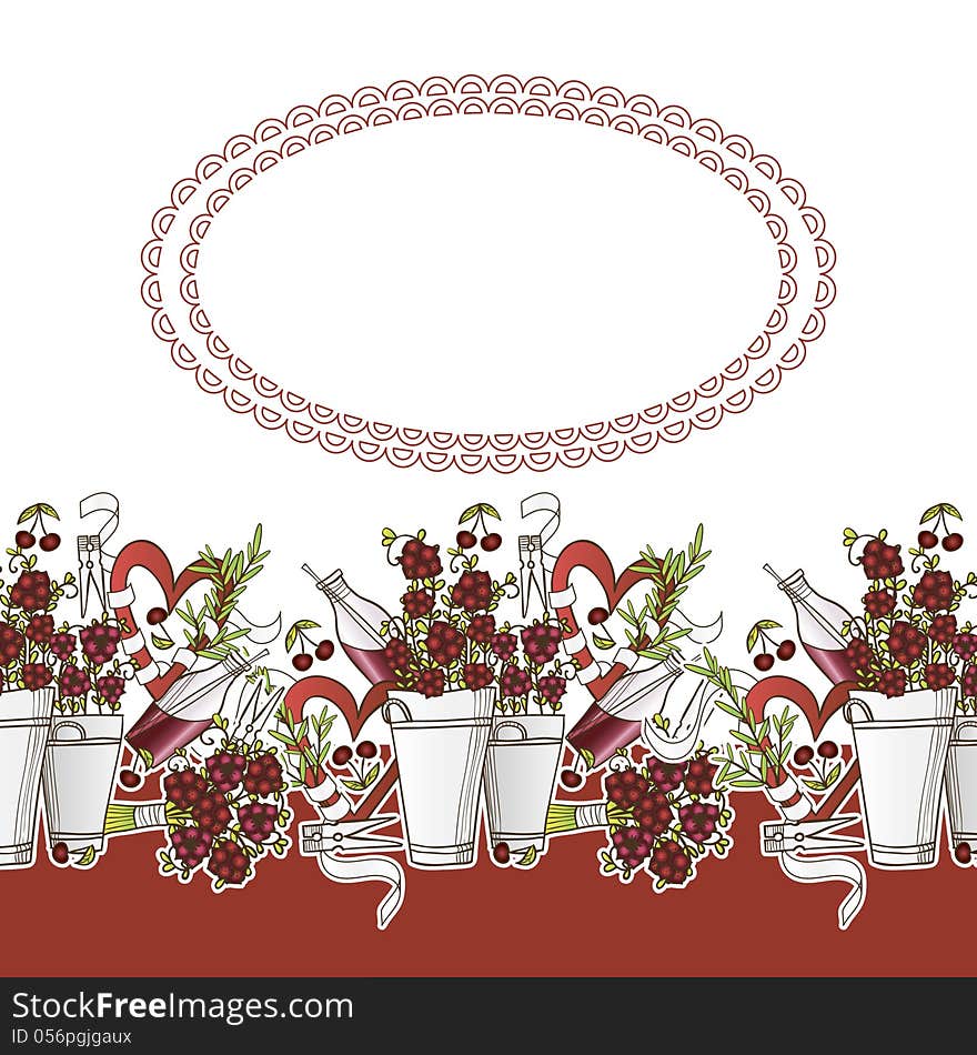 Vector background with flowers and hearts. Vector background with flowers and hearts