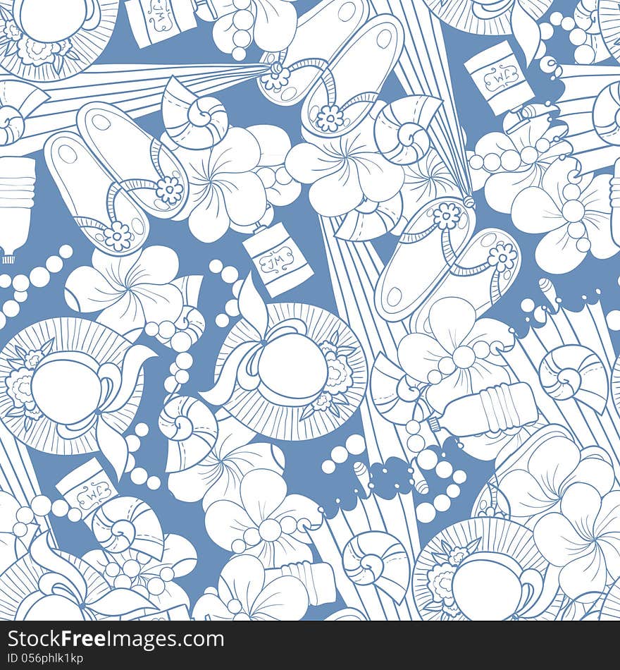 Vector seamless background with symbols of holidays