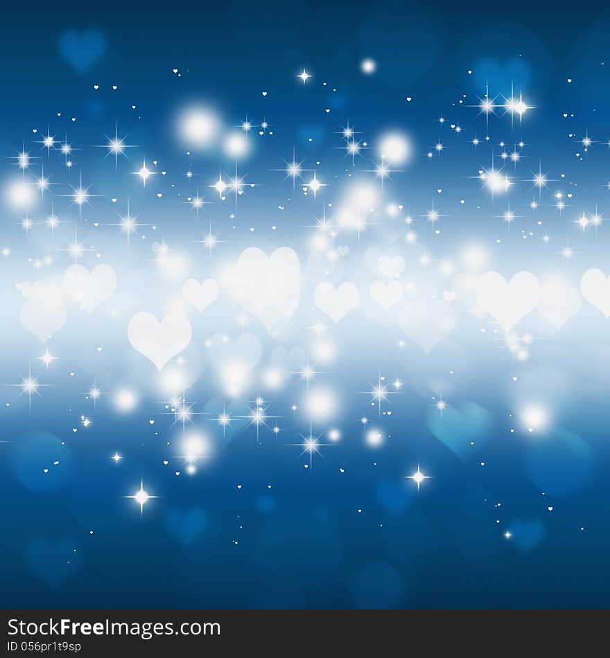 Lovely background with blurred lights and hearts. Lovely background with blurred lights and hearts