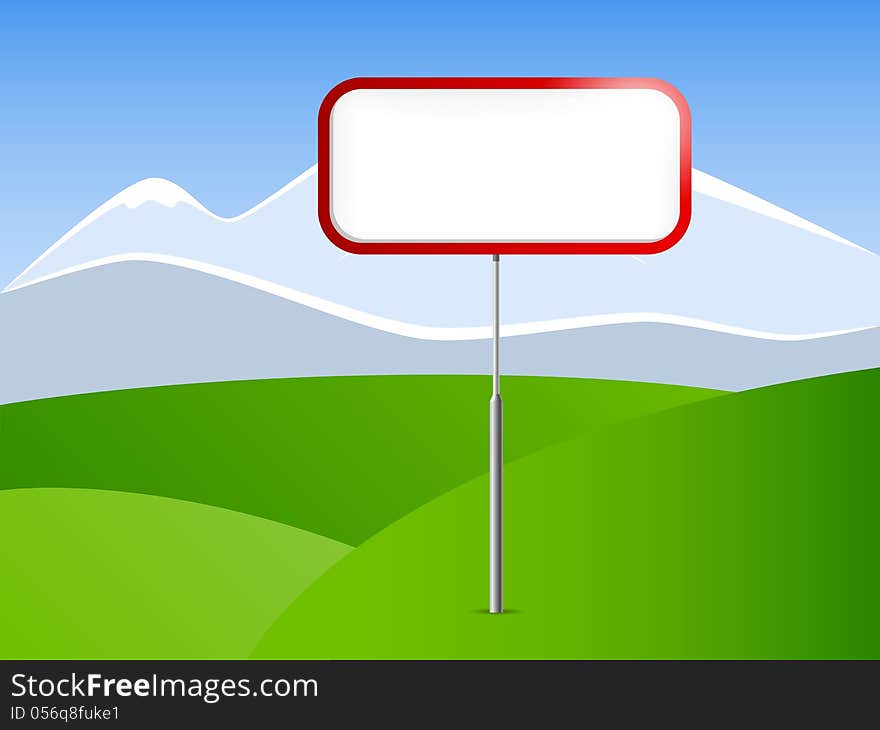 Vector illustration with road signs and copy space