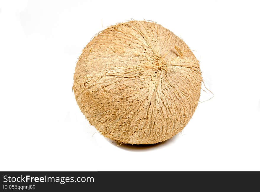 Fresh coconut isolated on white background