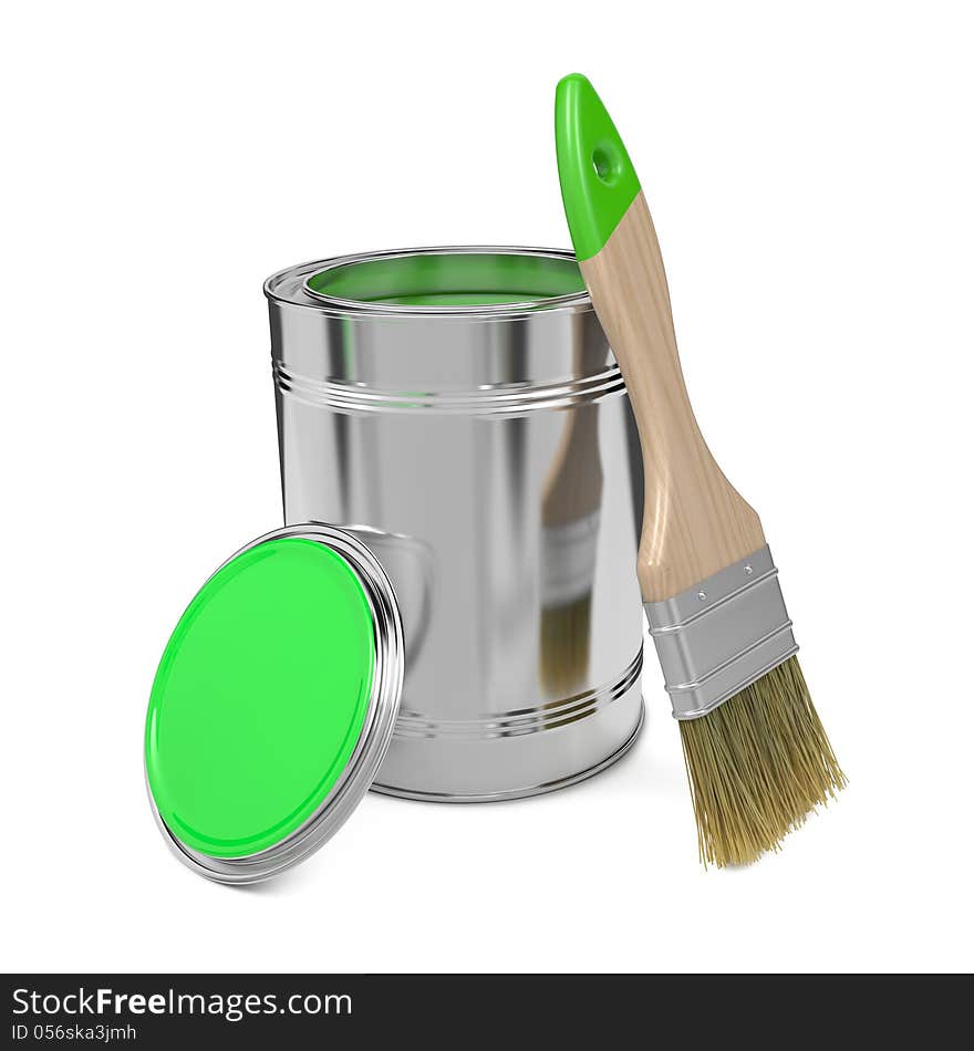 Paint Can and Paintbrush.