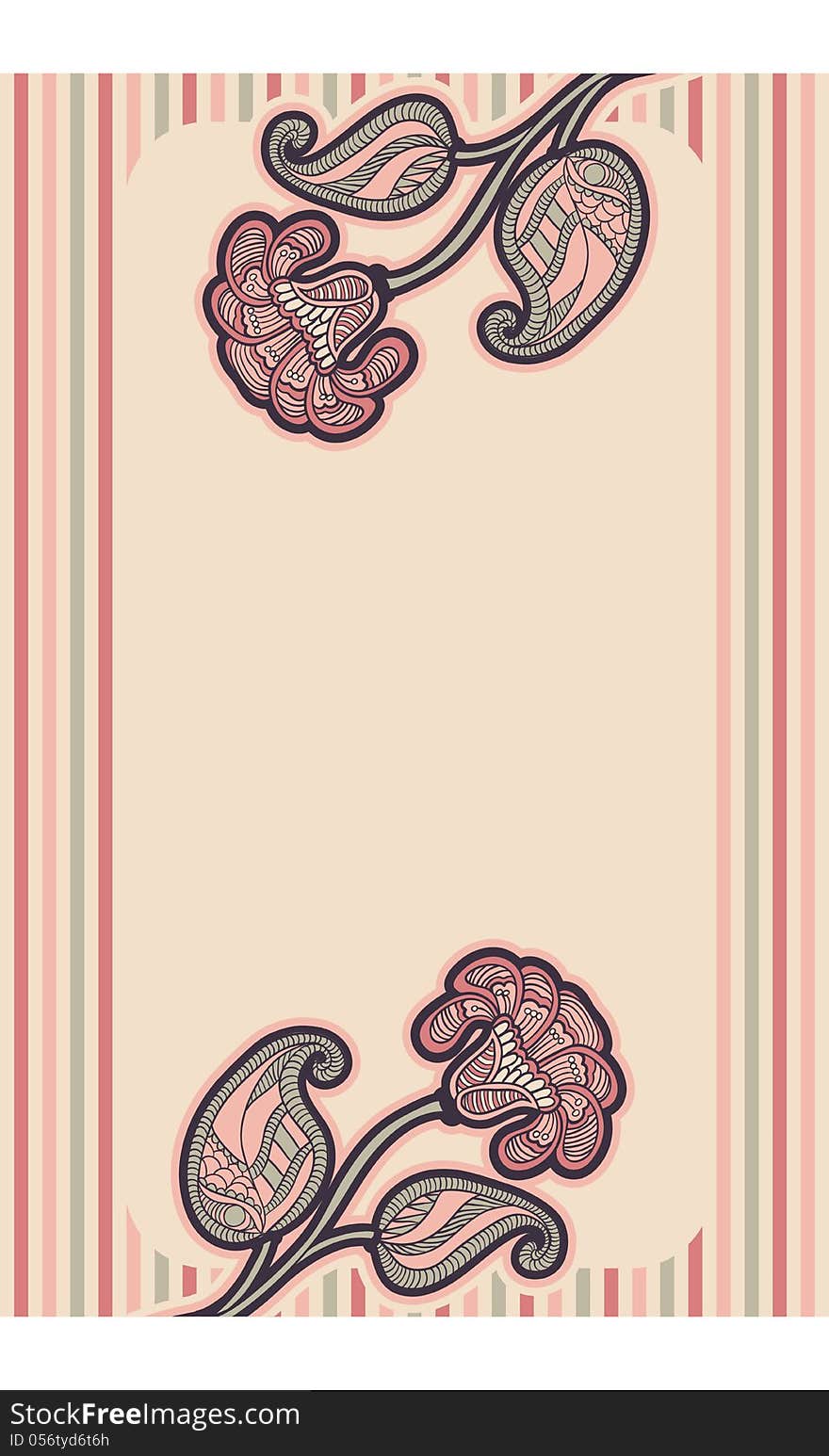 Card With Floral Design.