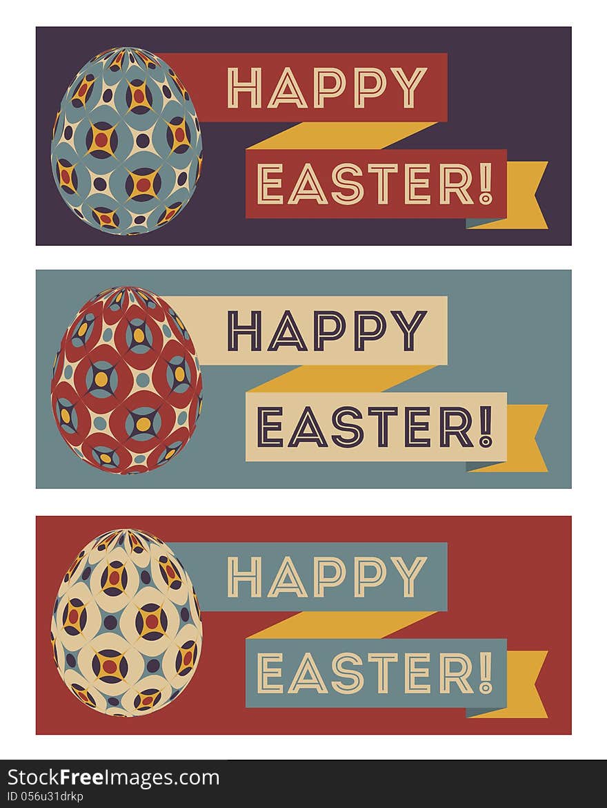 Set of easter banners