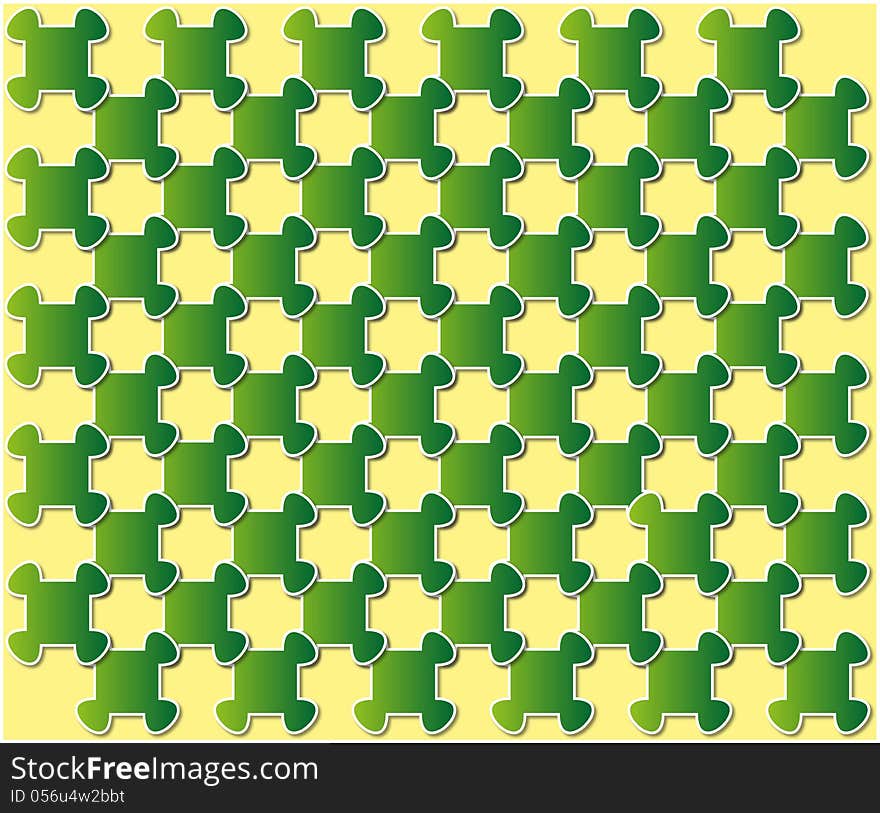 Abstract background with puzzle pieces interconnected green. Abstract background with puzzle pieces interconnected green