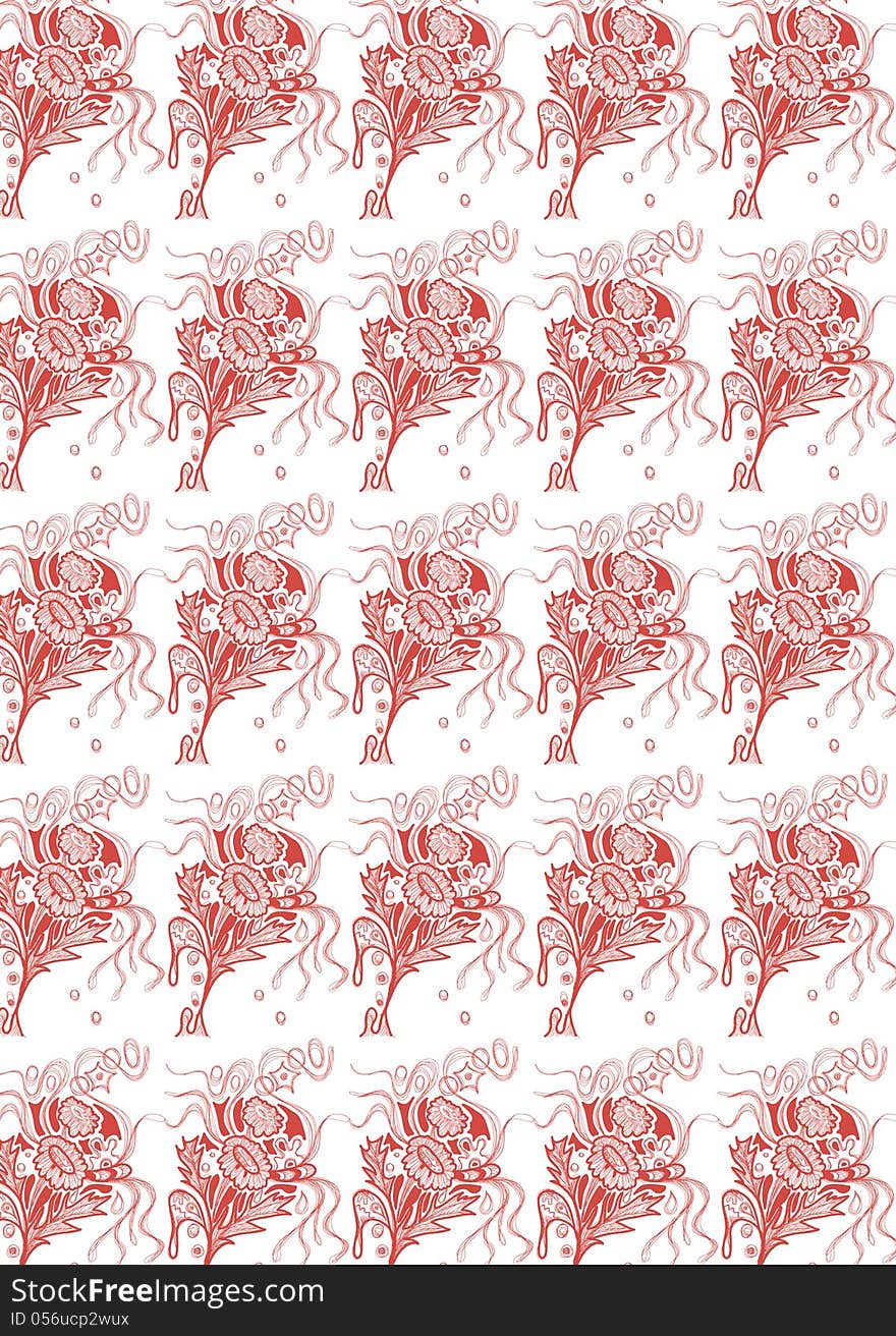 Floral seamless background with swirls. Floral seamless background with swirls.