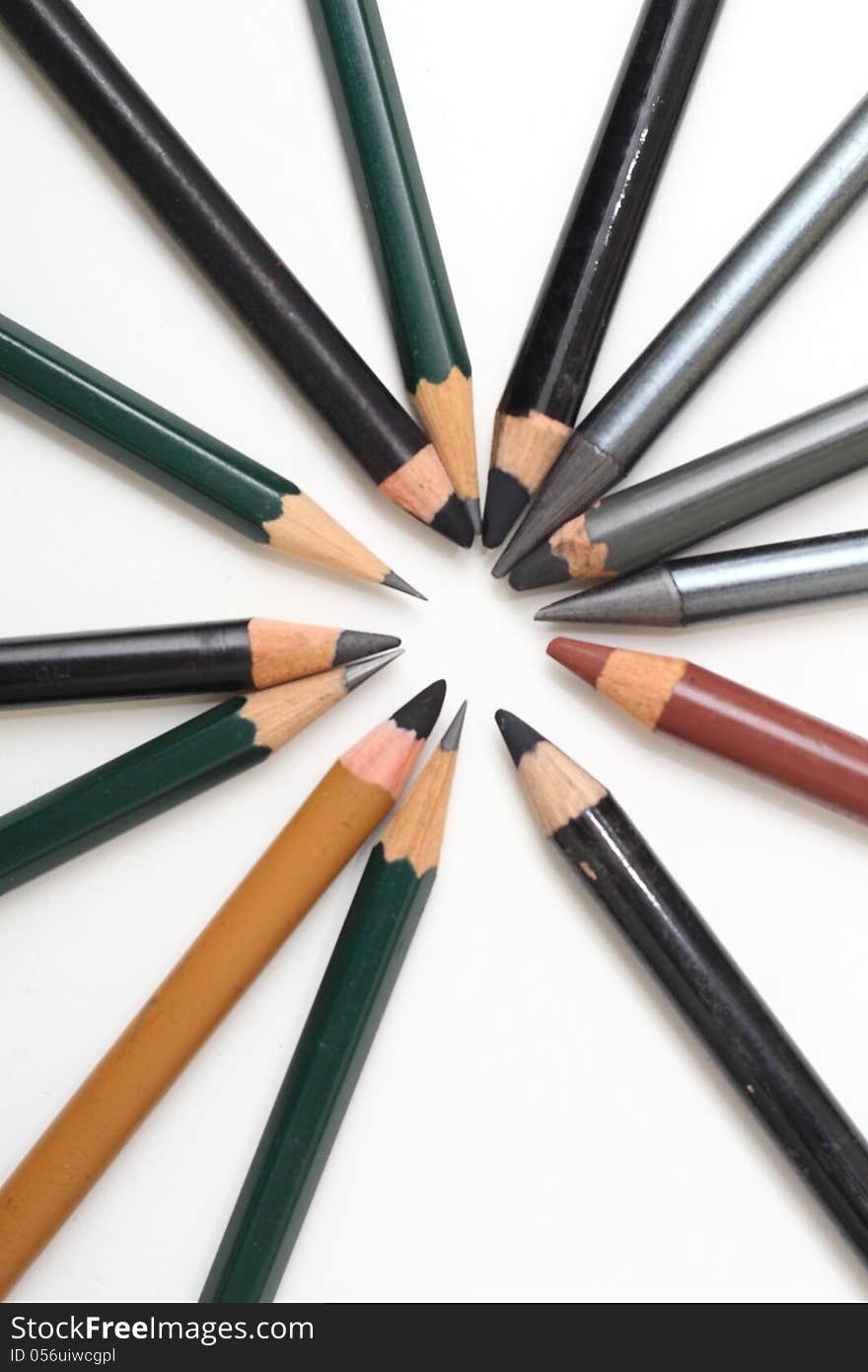 Multiple pencils isolated