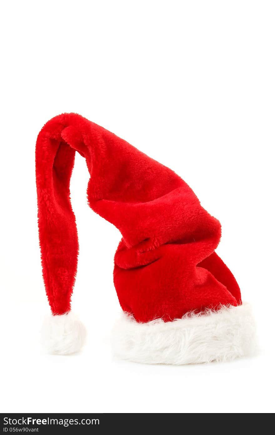 Red santa hat  in white background