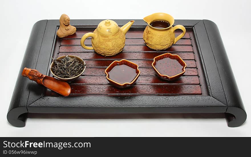 Chinese tea table drinking tea ceremony. Chinese tea table drinking tea ceremony