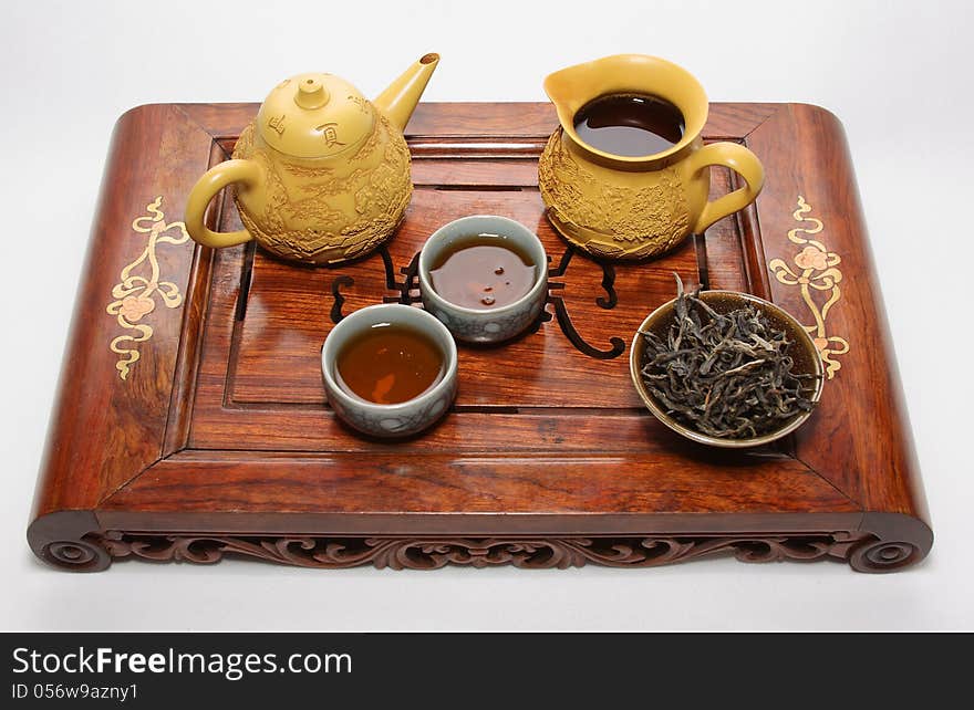 Chinese tea table drinking tea ceremony. Chinese tea table drinking tea ceremony