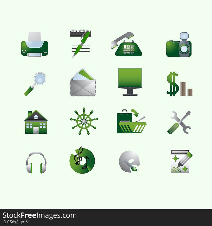 Business-icons. Green Collection.