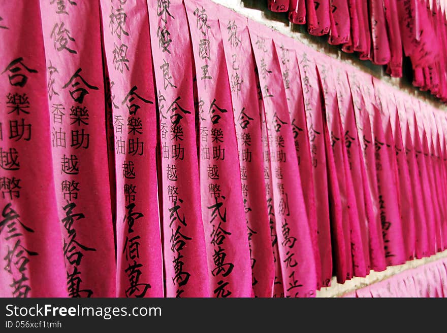 Prayers in a buddhist temple