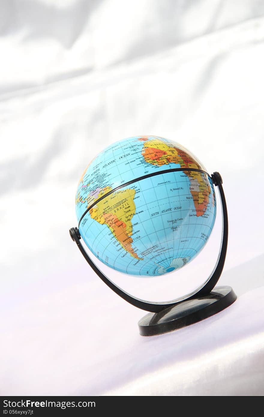 World globe on white background