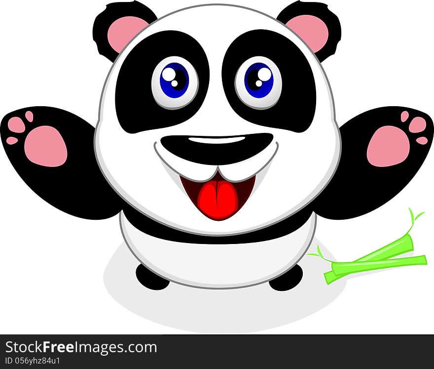 Illustration of Happy Baby Panda Laughing