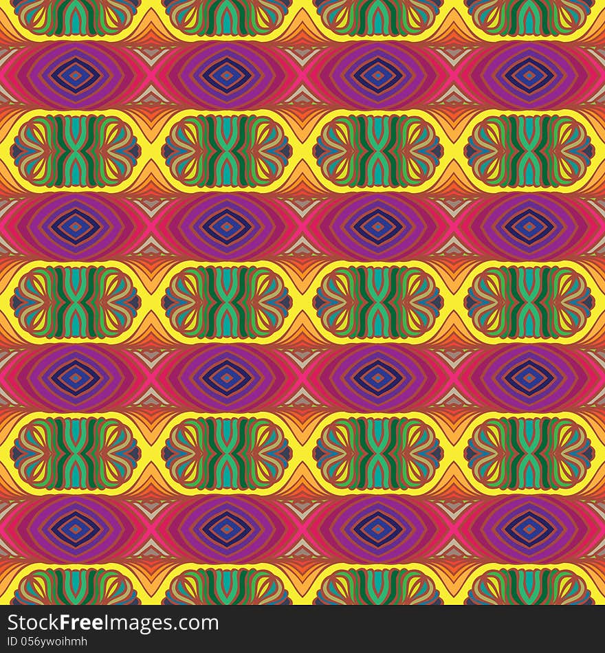 70s vector psychedelic pattern with stripes