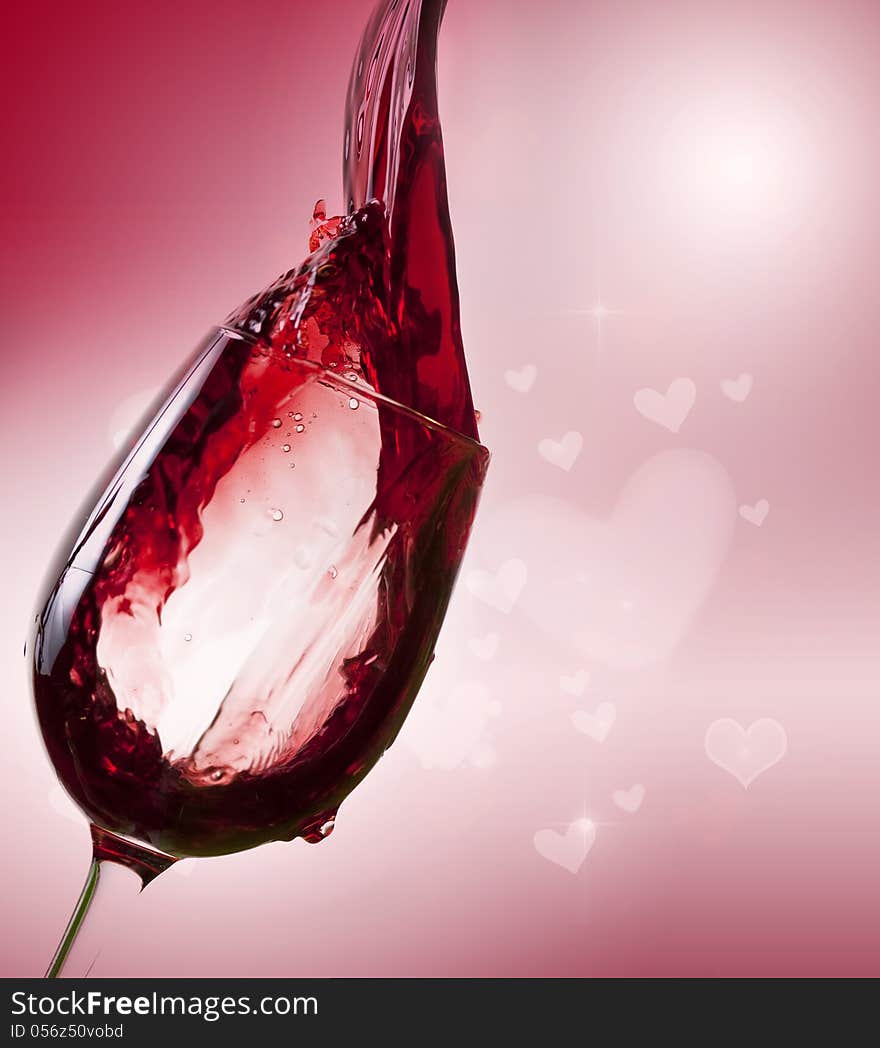 Red Wine On Vintage Background