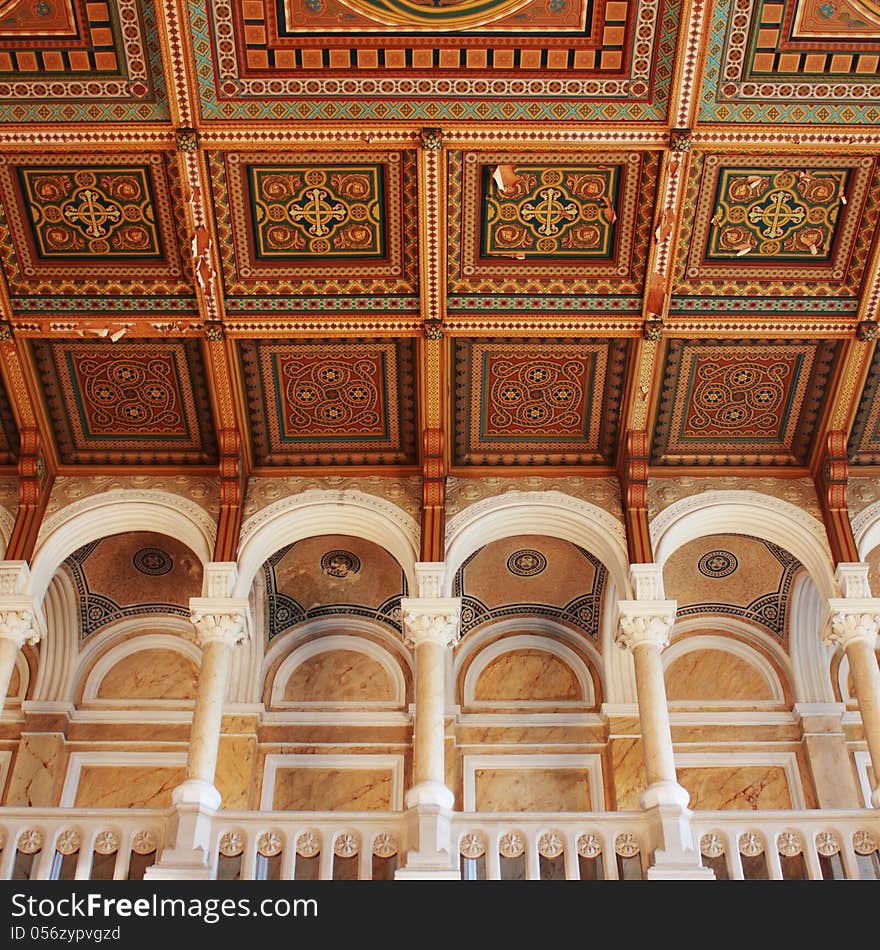 Mosaic interior of a medieval palace (Byzantine-Moorish style, Eastern Europe). Mosaic interior of a medieval palace (Byzantine-Moorish style, Eastern Europe)