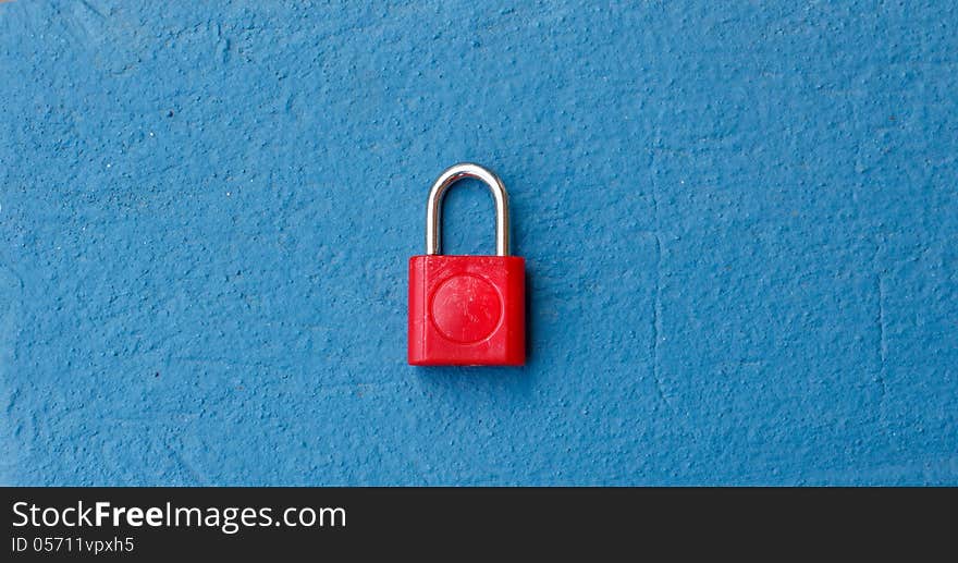 The Red Keypad on Blue Wall. The Red Keypad on Blue Wall