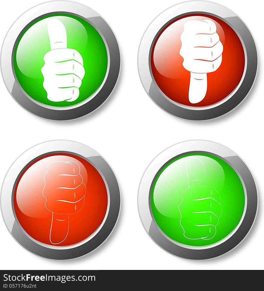 Illustration Of Like Unlike Button On Green And Red