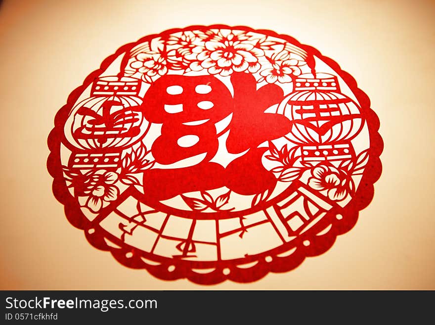 Chinese Paper Cutting-character FU