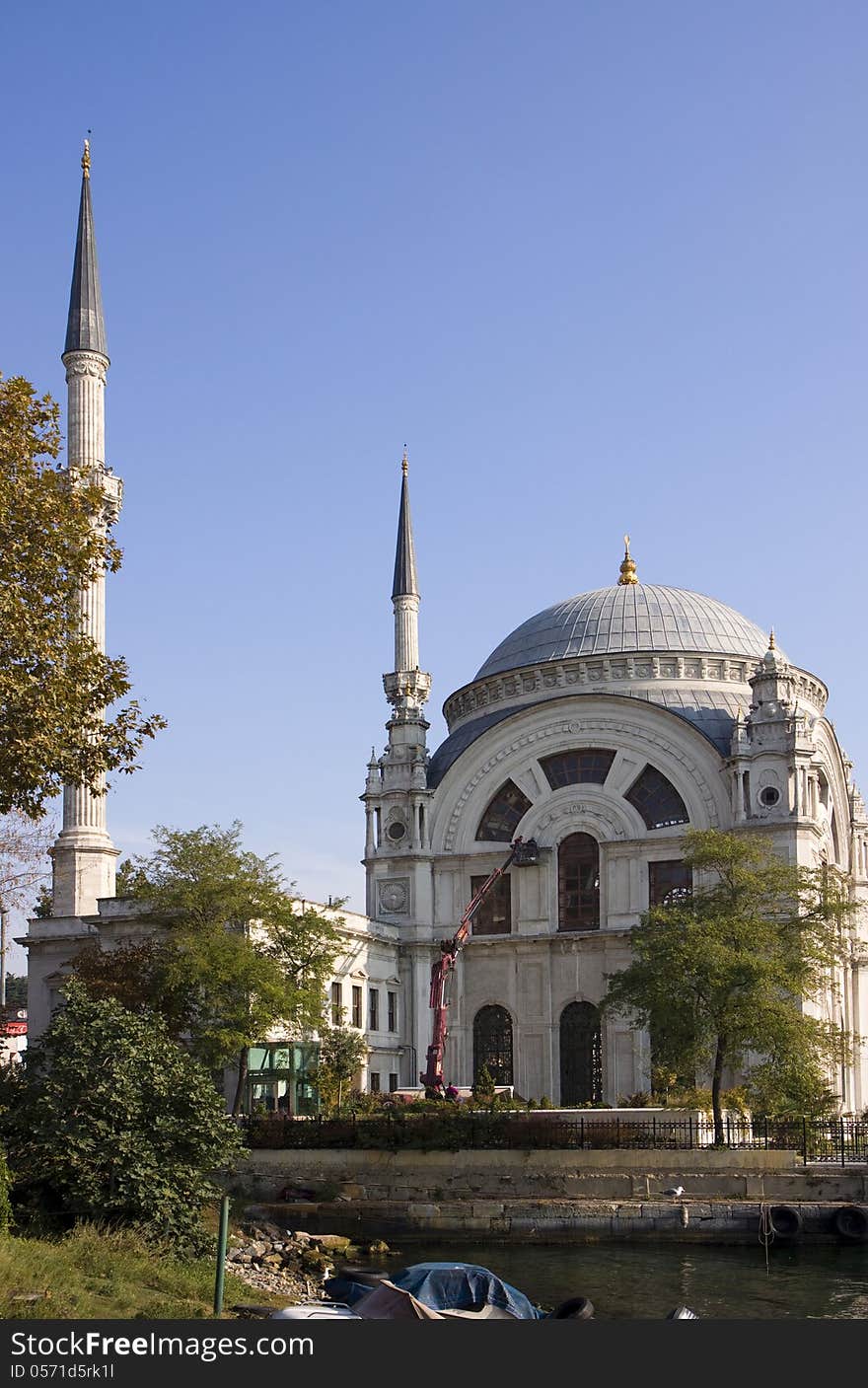 Dolmabahce mosque in the capital of turkey in istanbul. Dolmabahce mosque in the capital of turkey in istanbul