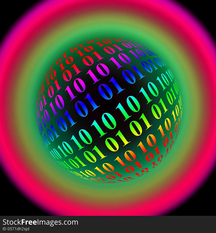 Binary code row as digital background. Binary code row as digital background