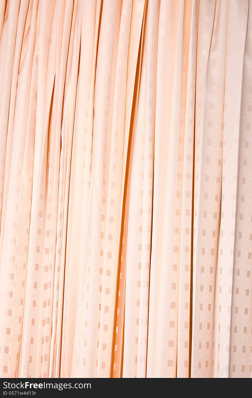 Pink curtains.