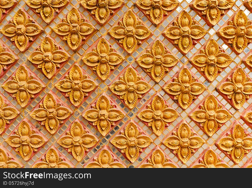 Temple structured wall in chiang mai, thailand