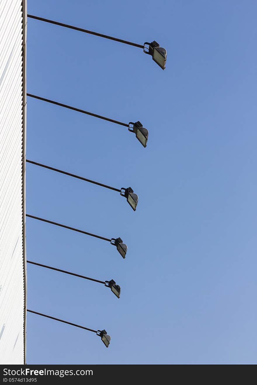 The Stadium Spot-light  over Blue Sky