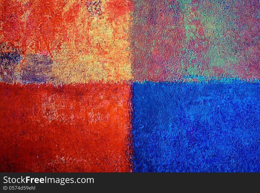 Colorful, earthy green, brown orange and blue set of four grunge textures backgrounds. Colorful, earthy green, brown orange and blue set of four grunge textures backgrounds.