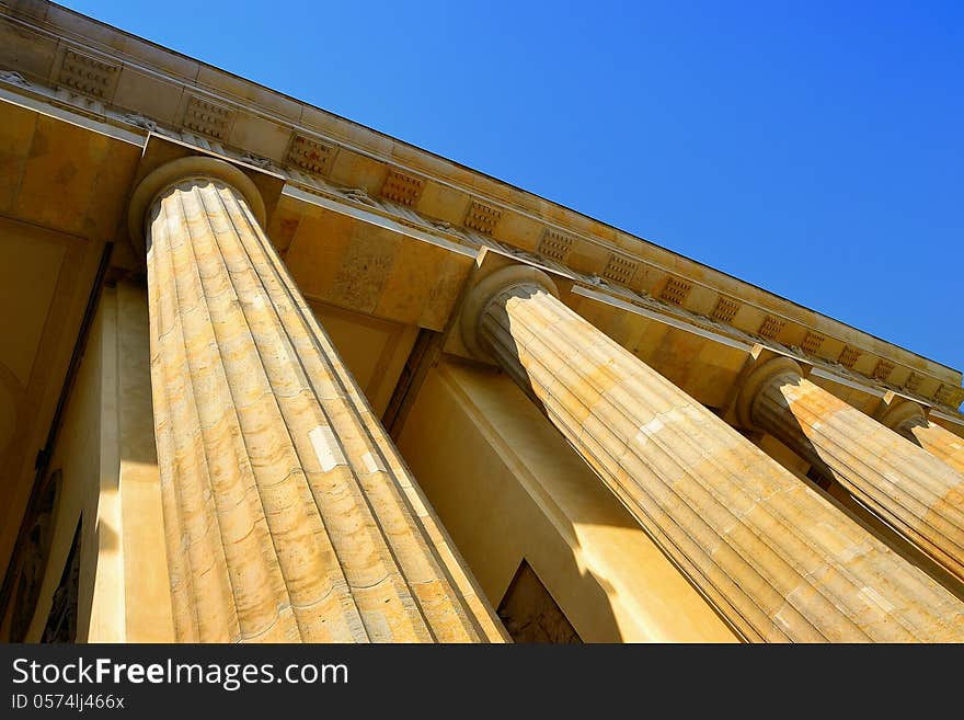 Pillars at the Brandenburg Gate in Berlin