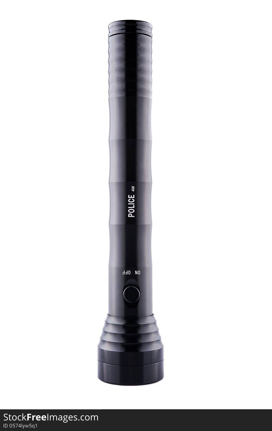 Police flashlight, isolated