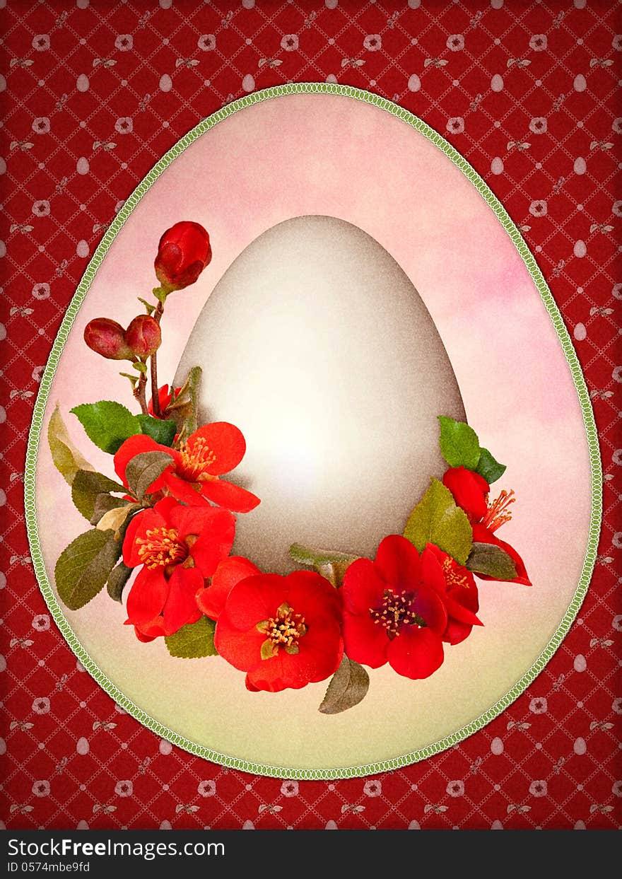 Beautiful vintage easter card with egg. Beautiful vintage easter card with egg.