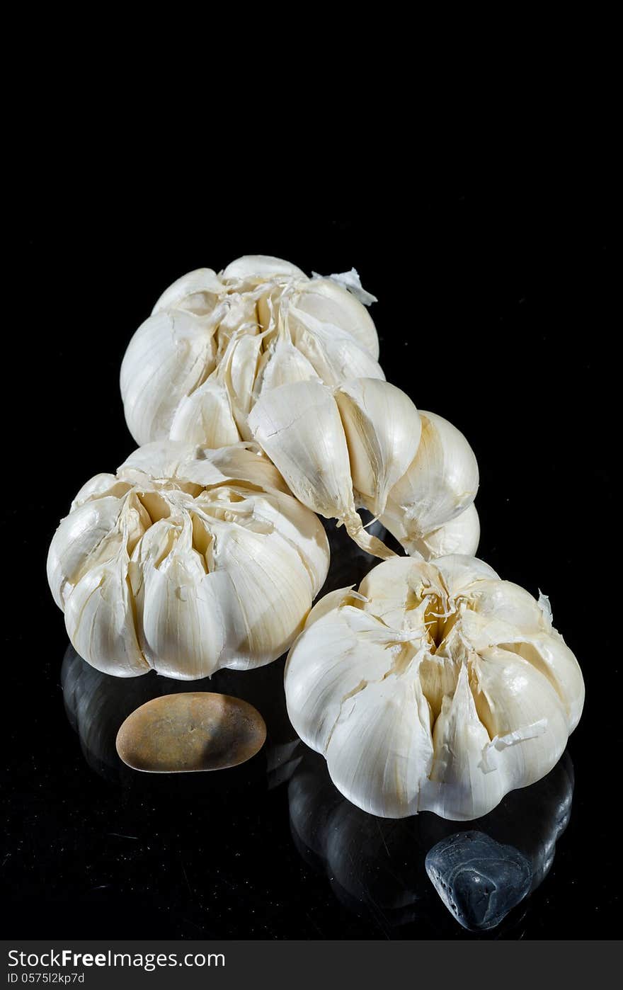 Garlic Black Background