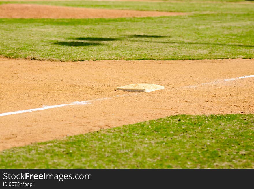 Third base with line chalk