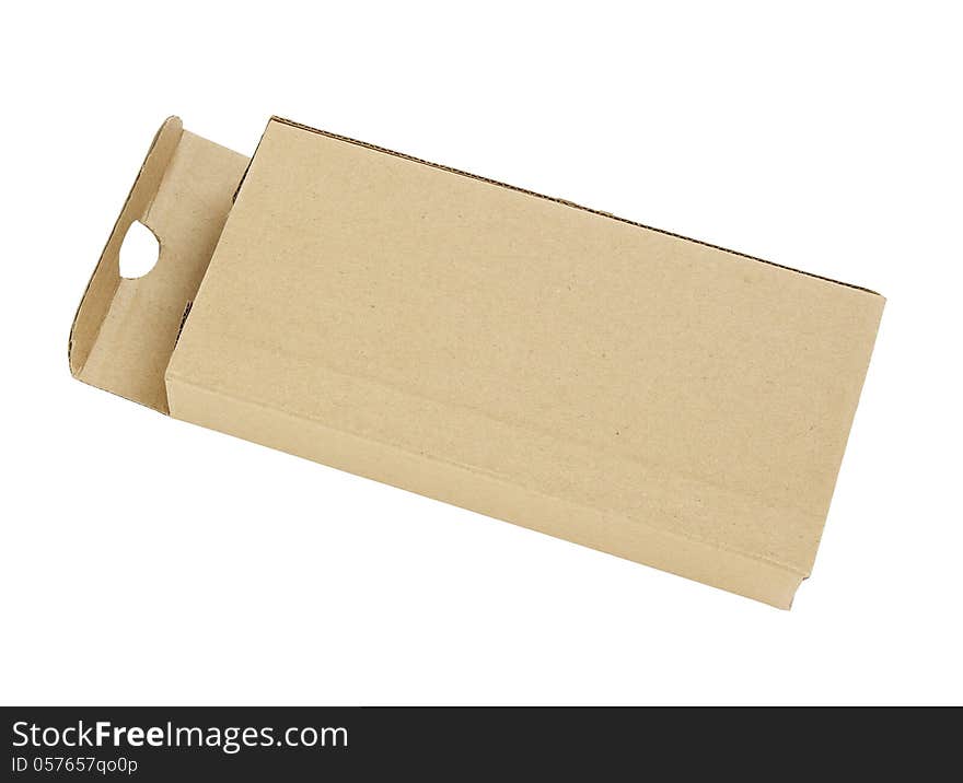 Open cardboard box isolated on a white background with clipping path