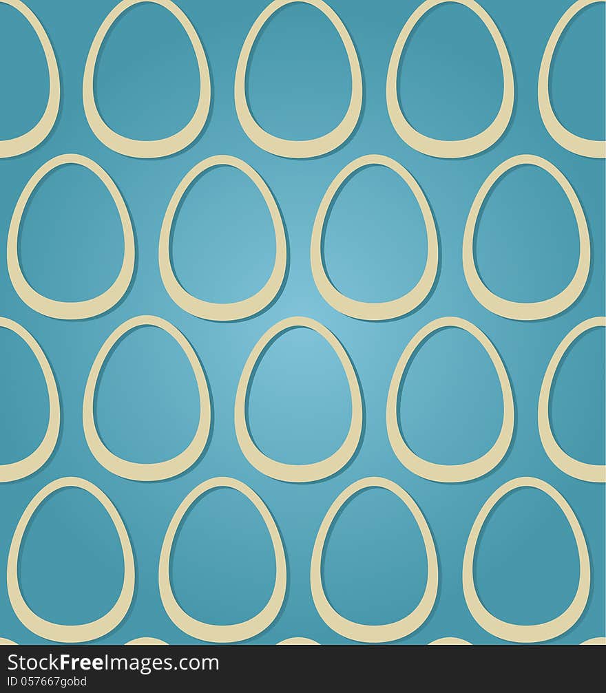 Easter eggs beige blue seamless