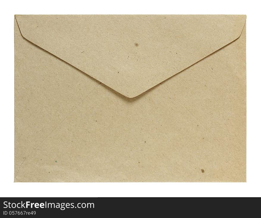 Old envelope isolated on a white background