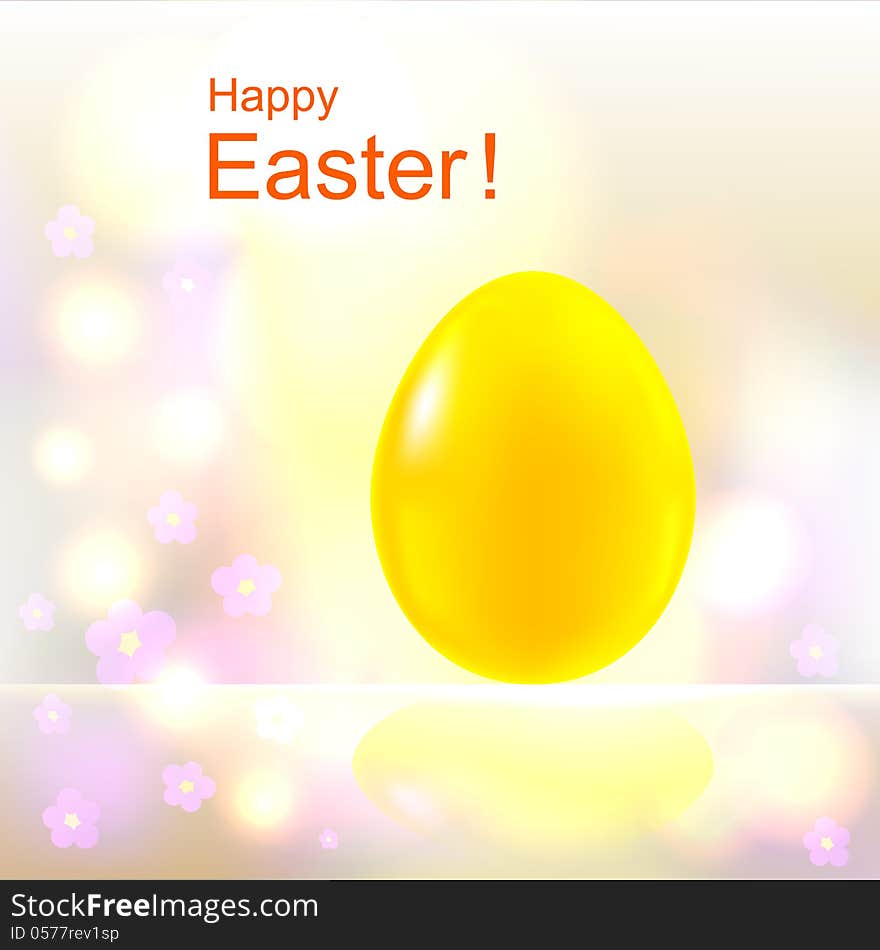 Yellow Happy Easter Egg background