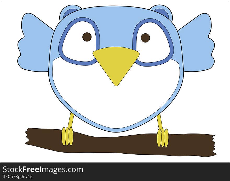 Cute little blue owl for your children