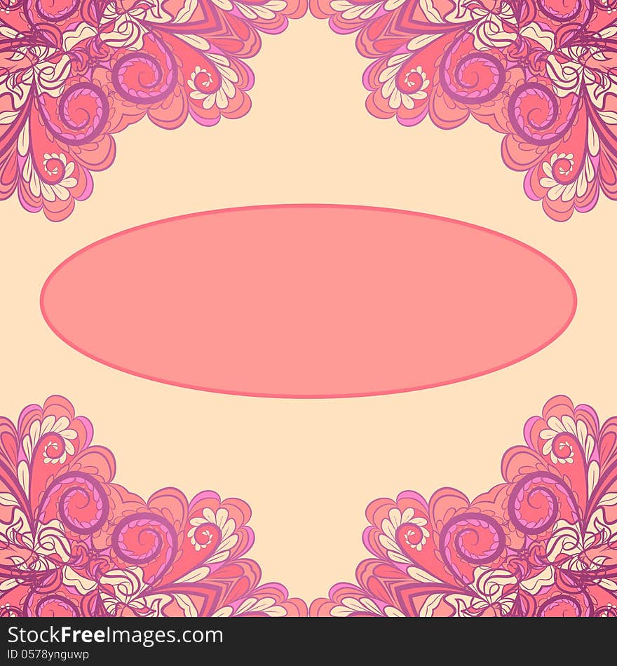 Abstract pink pattern like as oriental traditional motif with place for your text. Abstract pink pattern like as oriental traditional motif with place for your text.