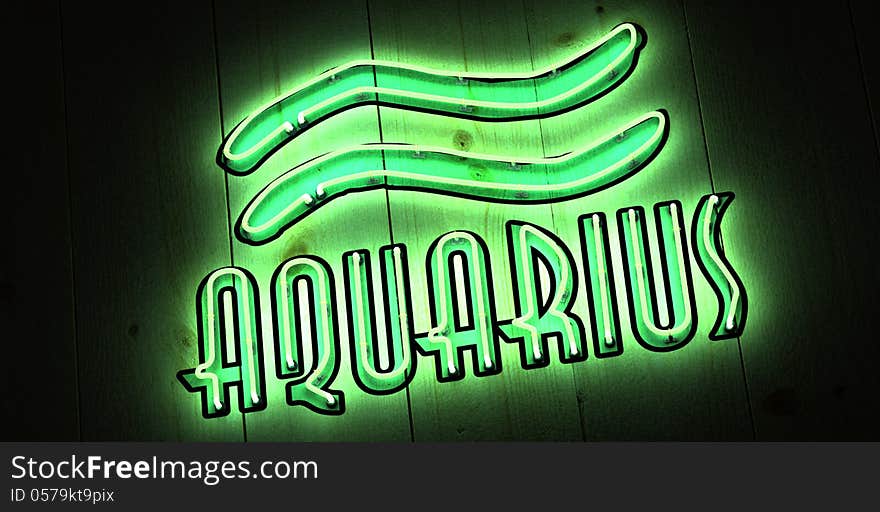 Aquarius Zodiac Sign in Neon