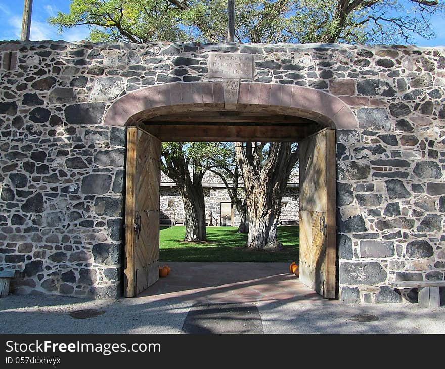 Close up of the main gate of Cove Fort in central Utah. Close up of the main gate of Cove Fort in central Utah.