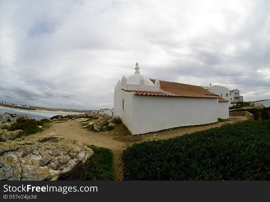 Capelo do Baleal in Baleal, Portugal. Its standing on a cliff looking out over the Atlantic Ocean. Capelo do Baleal in Baleal, Portugal. Its standing on a cliff looking out over the Atlantic Ocean