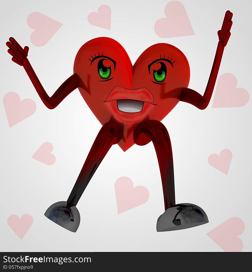 Heart figure enjoys love illustration