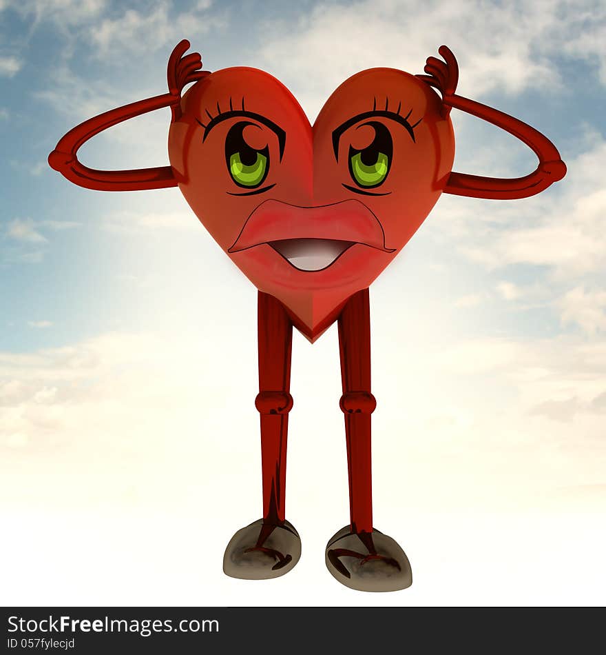 Heart Health Figure Holding Head